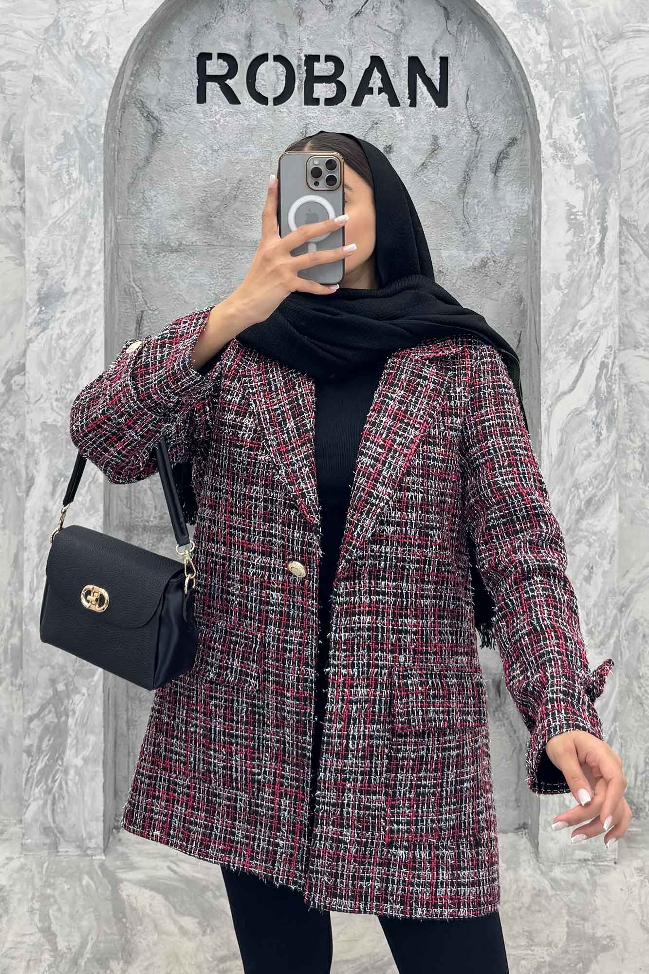 کت شنل تک دکمه آستر دار