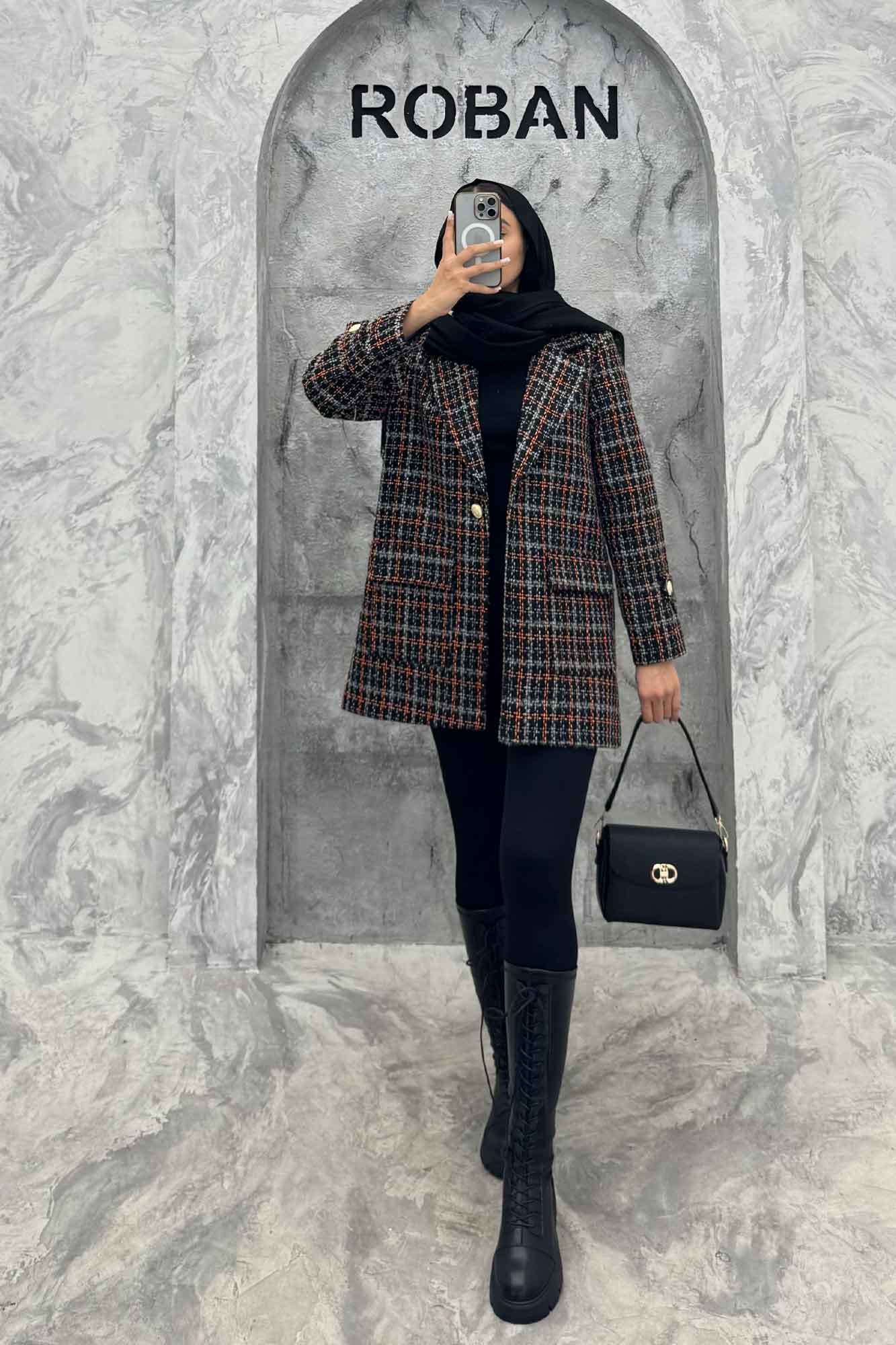 کت شنل تک دکمه آستر دار