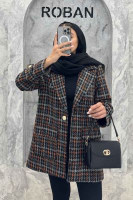 کت شنل تک دکمه آستر دار