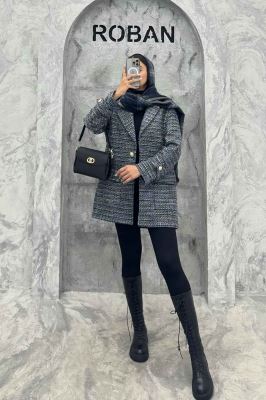 کت شنل تک دکمه آستر دار