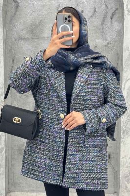 کت شنل تک دکمه آستر دار