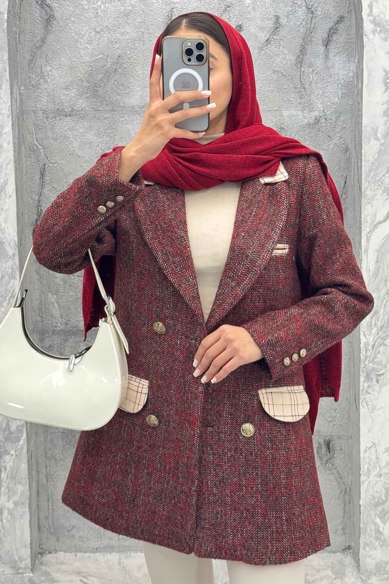 کت چهار دکمه فوتر طرحدار خرجکار