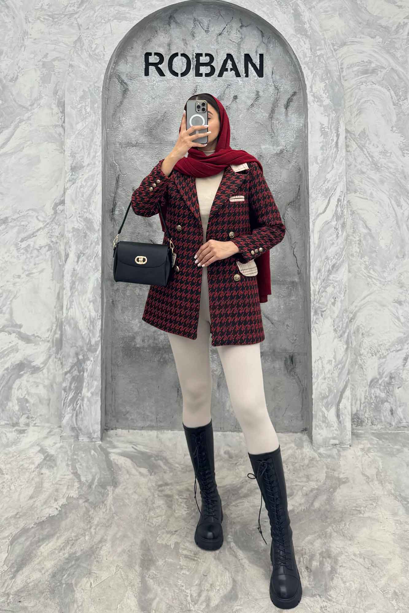 کت چهار دکمه فوتر طرحدار خرجکار