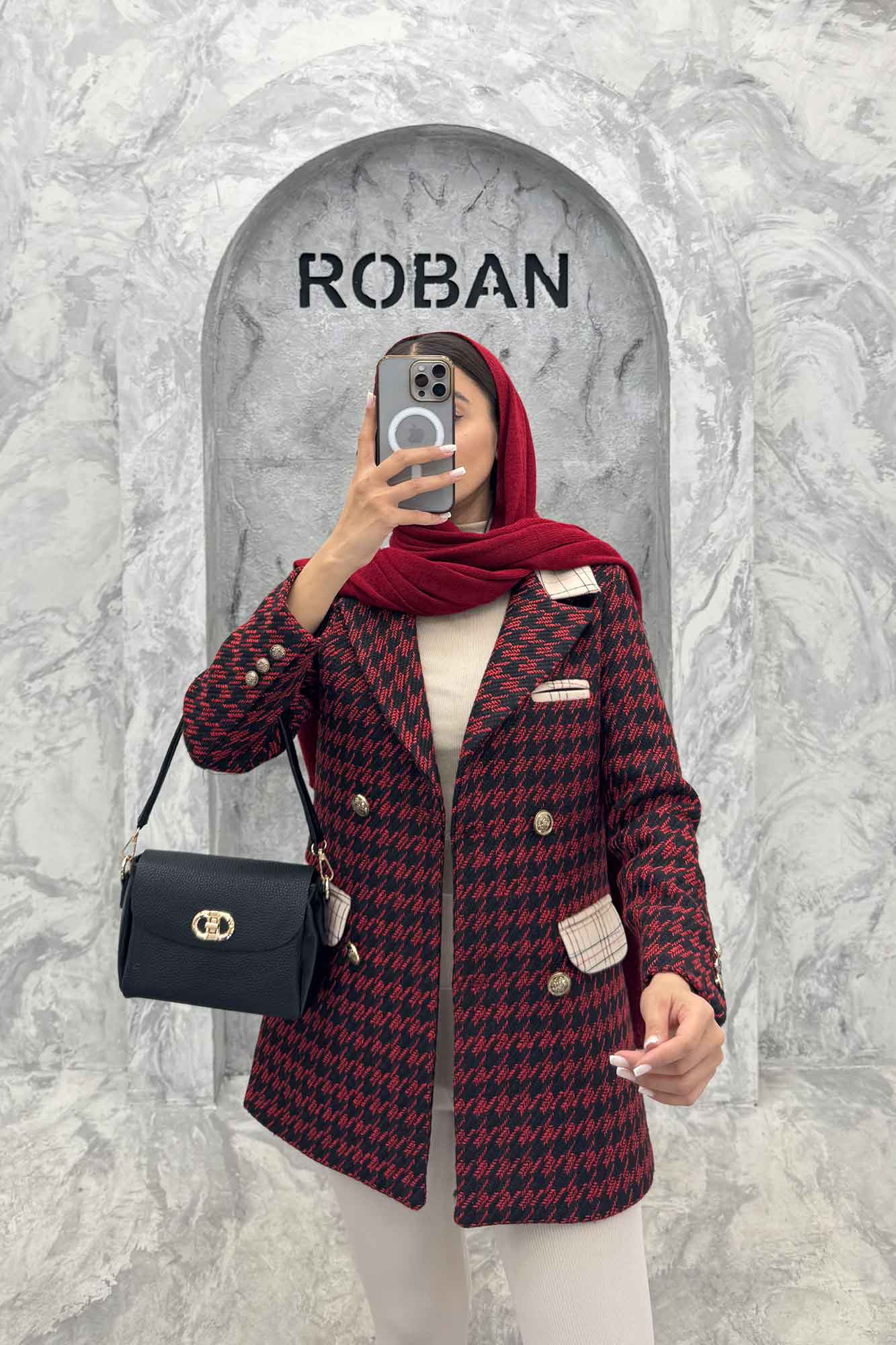 کت چهار دکمه فوتر طرحدار خرجکار