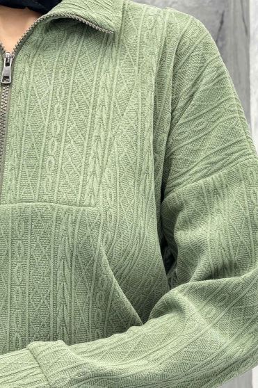 سویشرت نیم زیپ مراکشی