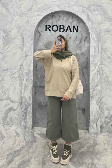 سویشرت نیم زیپ مراکشی 