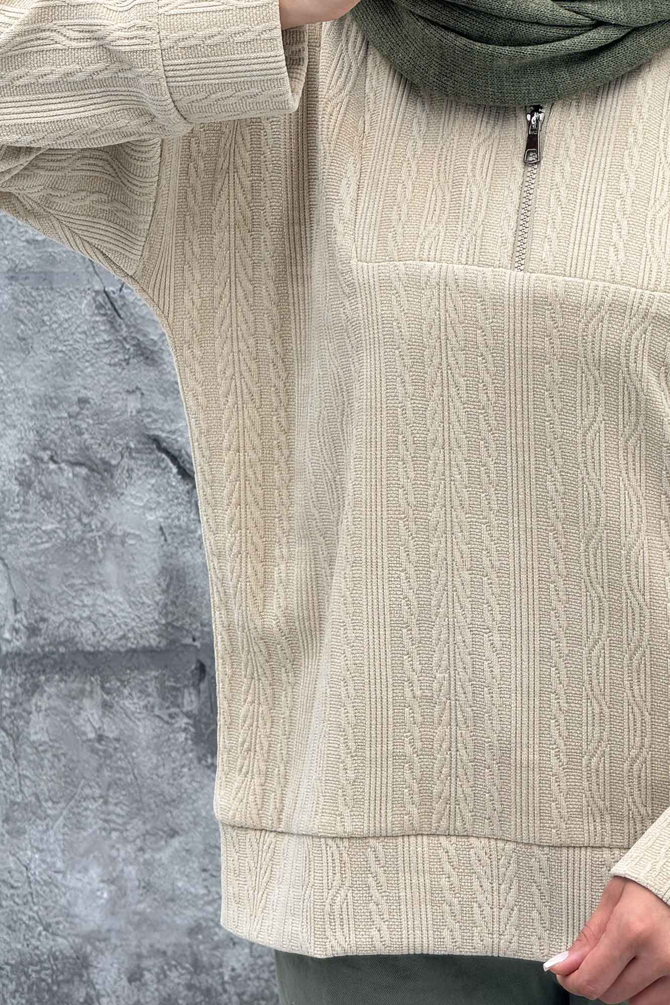 سویشرت نیم زیپ مراکشی 