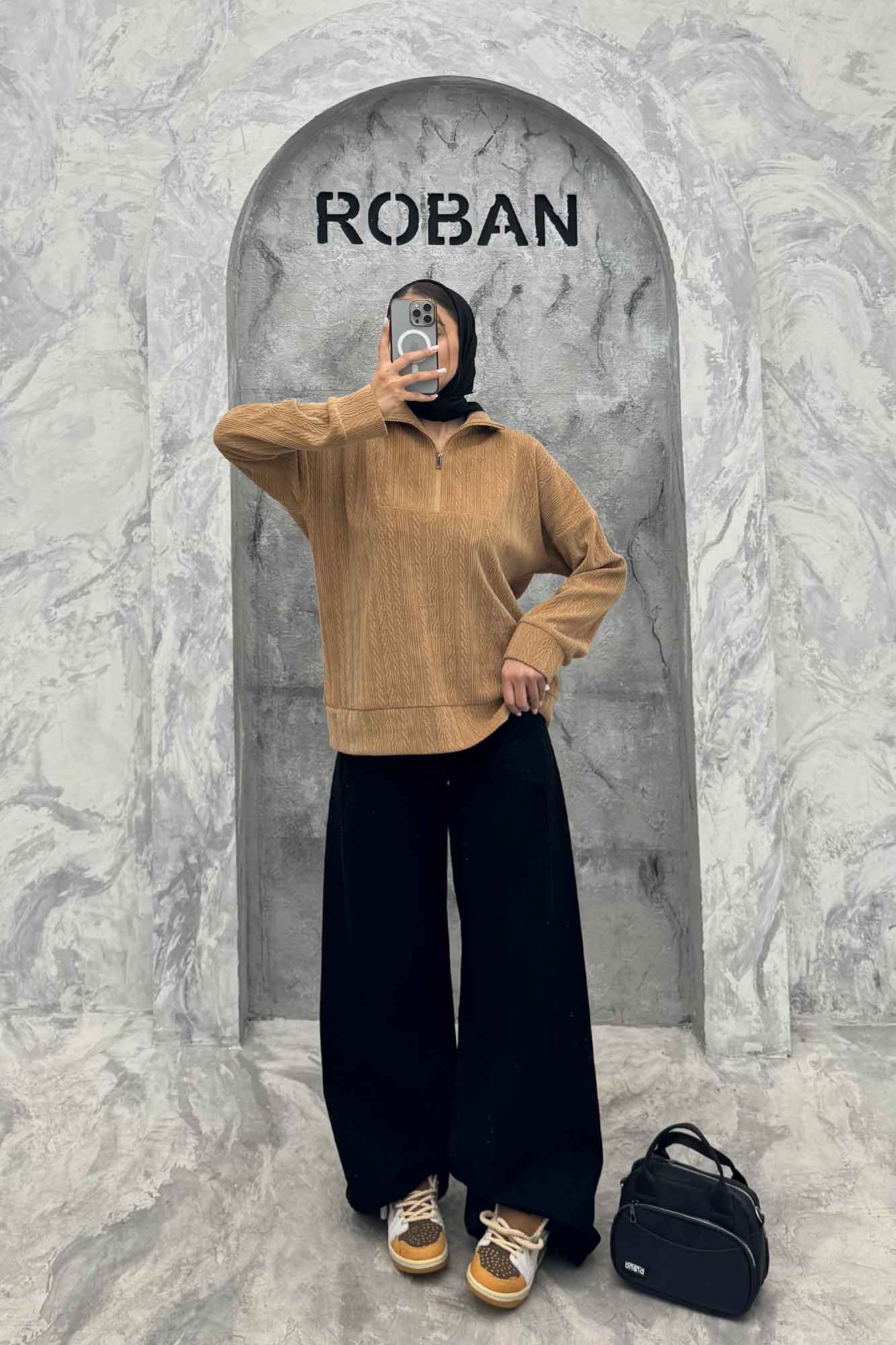 سویشرت نیم زیپ مراکشی