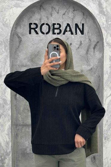 سویشرت نیم زیپ مراکشی