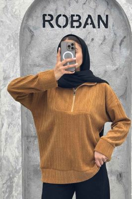 سویشرت نیم زیپ مراکشی