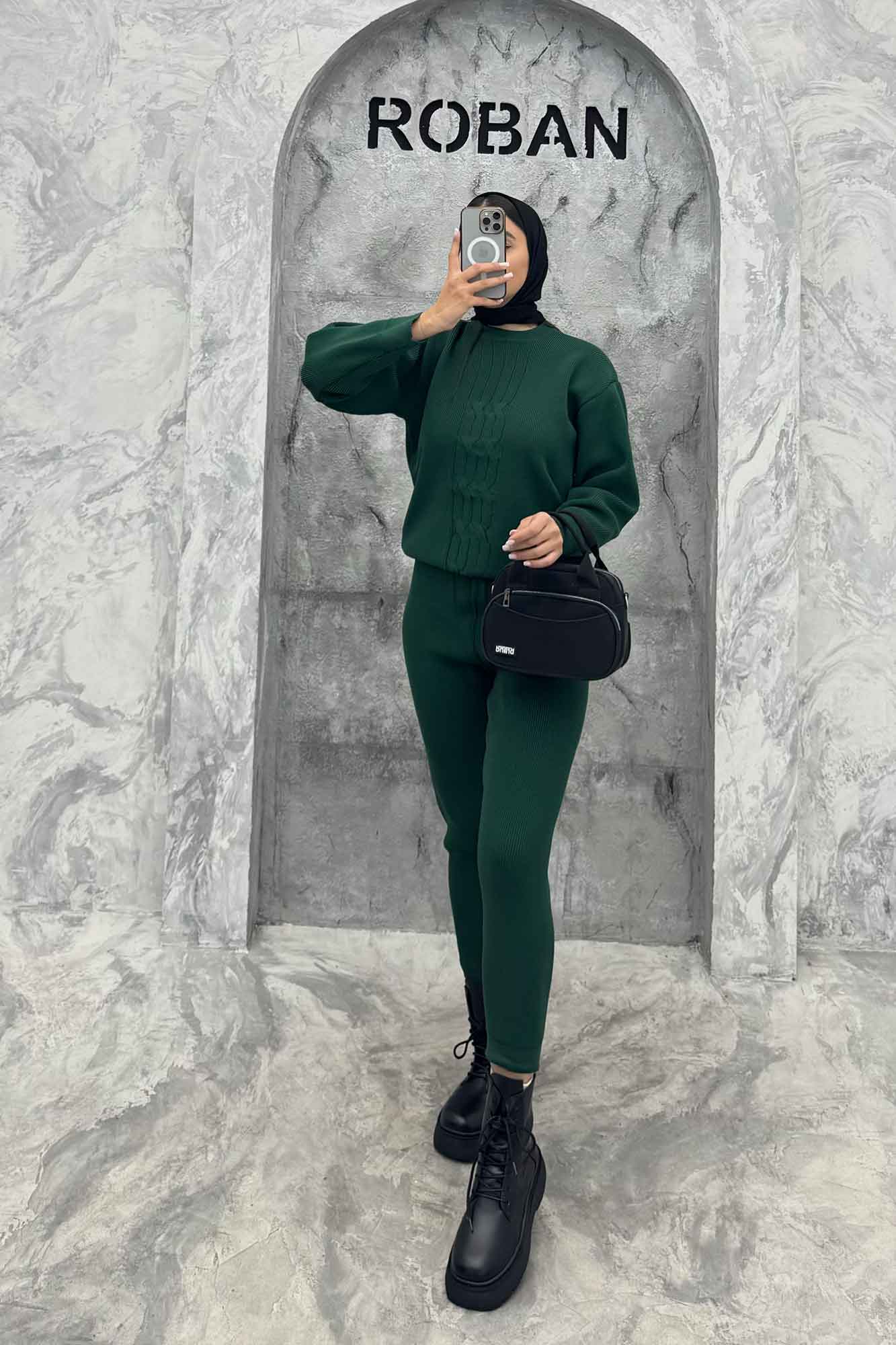 ست بلوز و شلوار بافت طرح دار AF