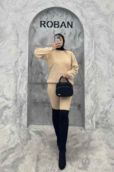 ست بلوز و شلوار بافت طرح دار AF