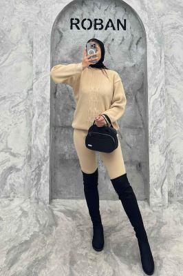 ست بلوز و شلوار بافت طرح دار AF