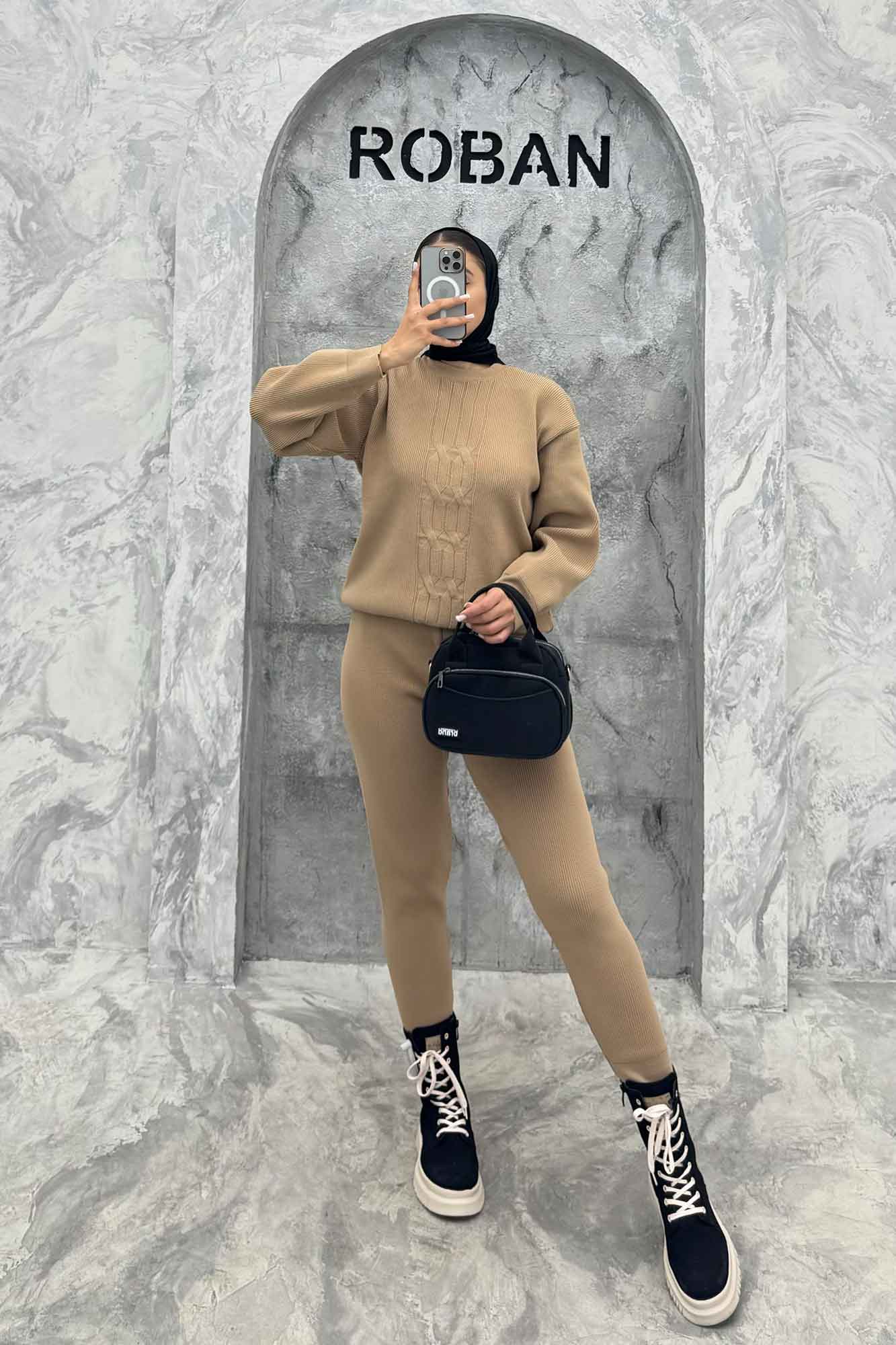 ست بلوز و شلوار بافت طرح دار AF