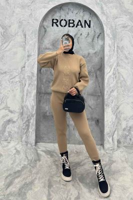 ست بلوز و شلوار بافت طرح دار AF