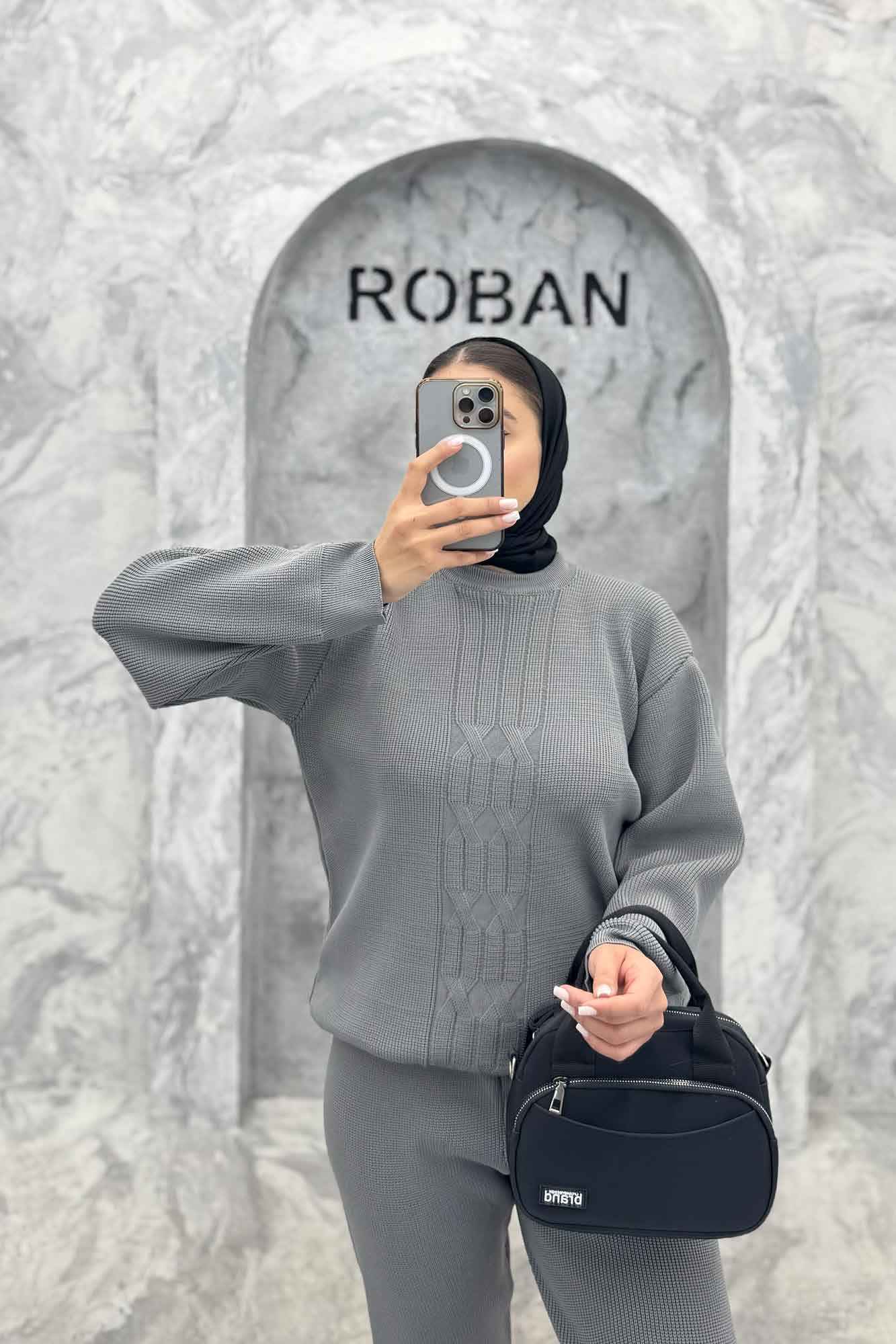 ست بلوز و شلوار بافت طرح دار AF