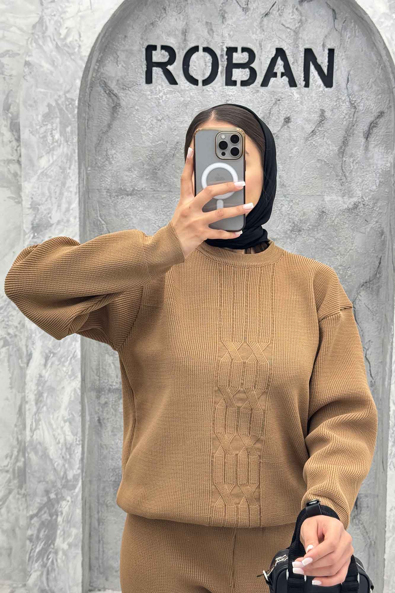 ست بلوز و شلوار بافت طرح دار AF