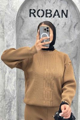 ست بلوز و شلوار بافت طرح دار AF