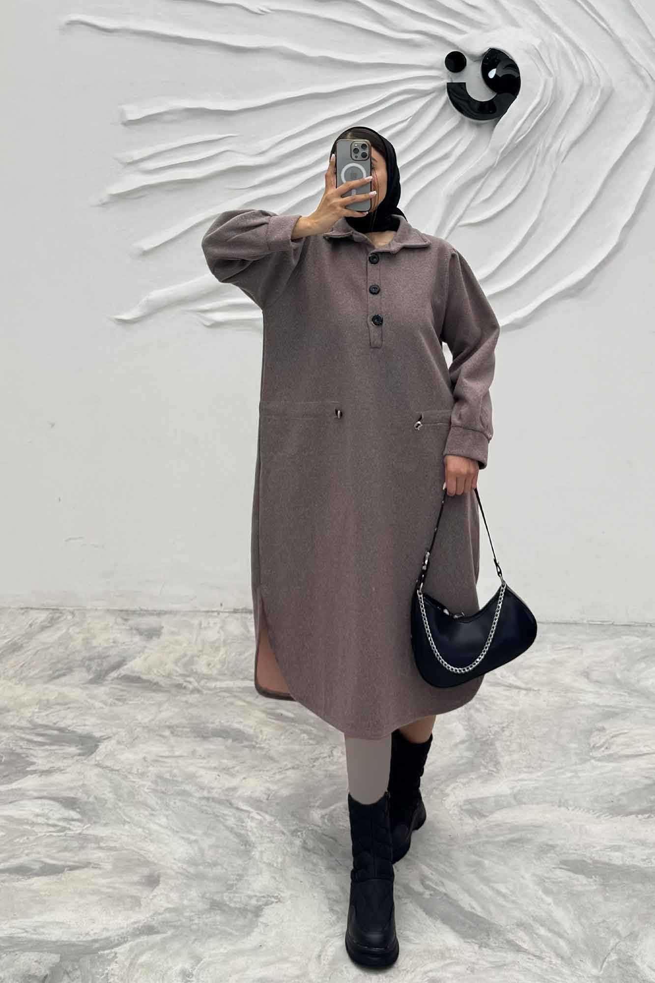 کفتان روناک کمرگت دار سه دکمه RB