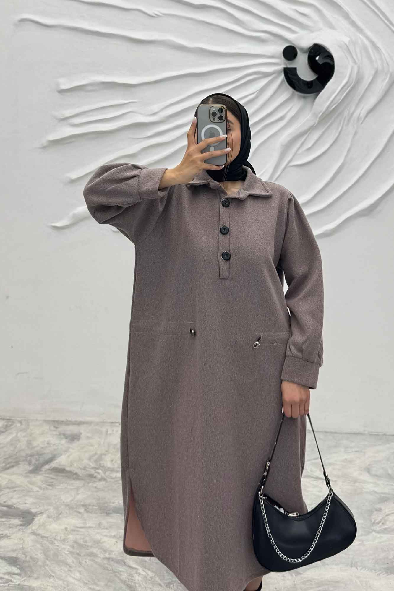 کفتان روناک کمرگت دار سه دکمه RB