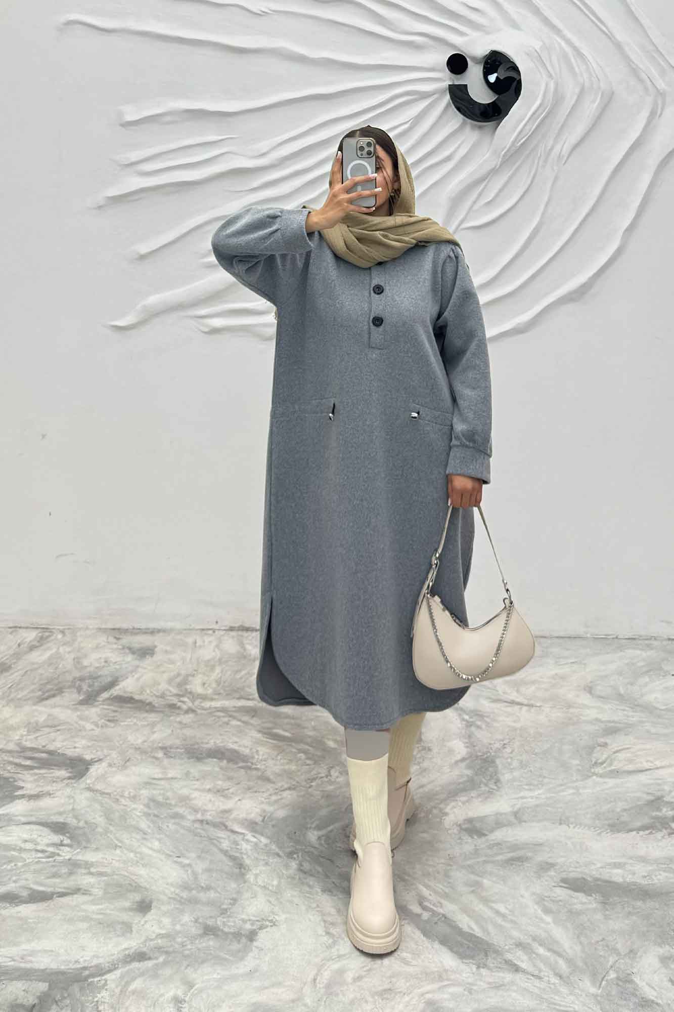 کفتان روناک کمرگت دار سه دکمه RB