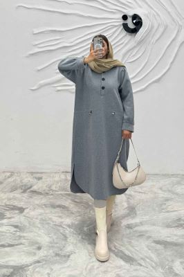 کفتان روناک کمرگت دار سه دکمه RB