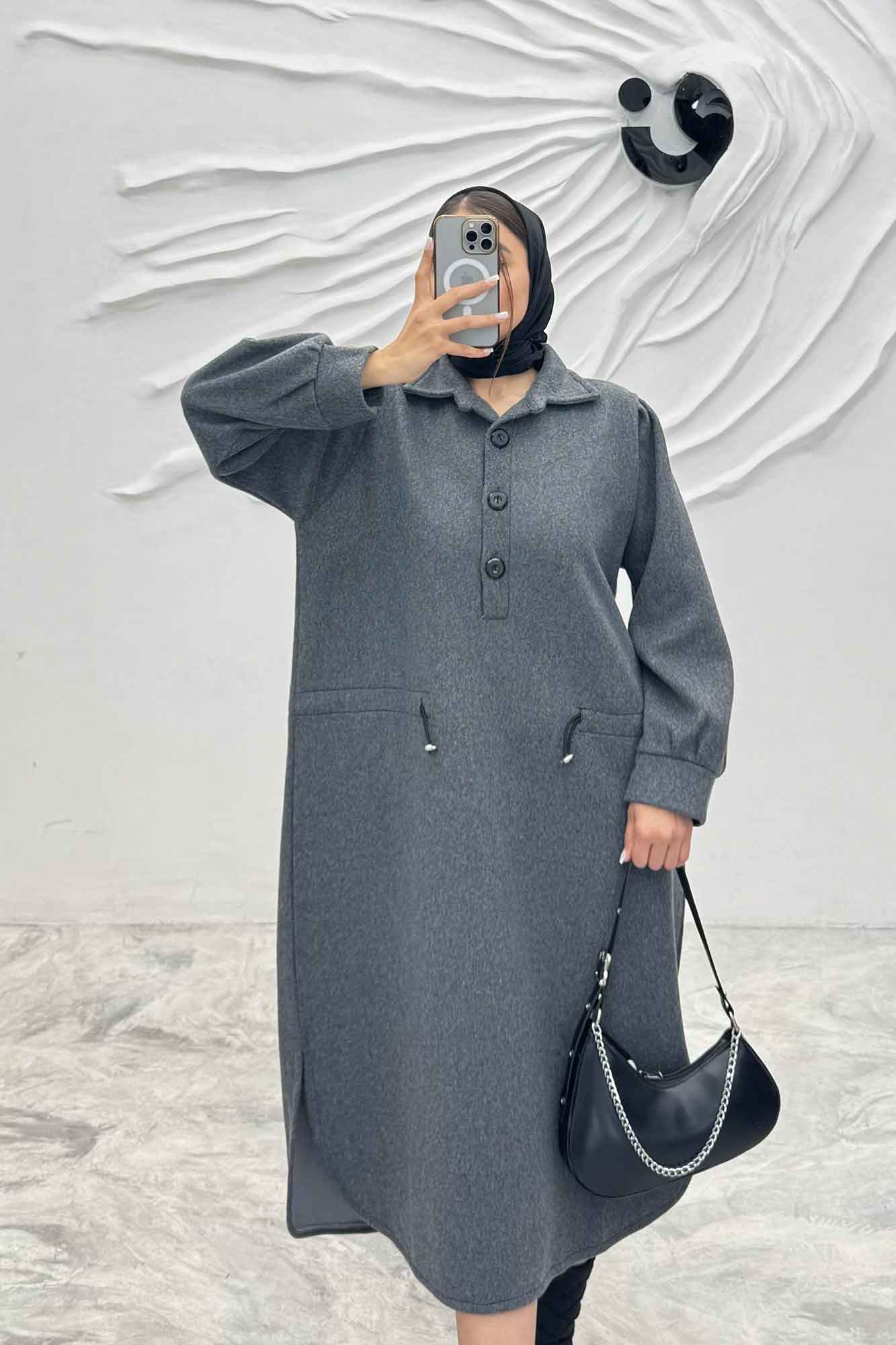 کفتان روناک کمرگت دار سه دکمه RB