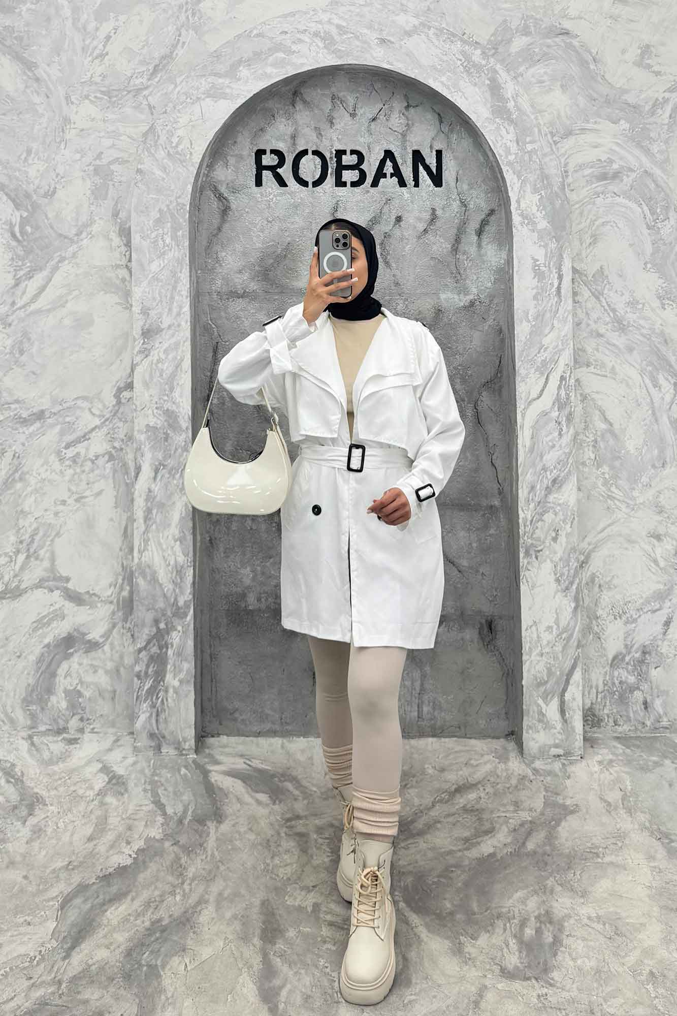 مانتو بارانی دو یقه آستردار 4728