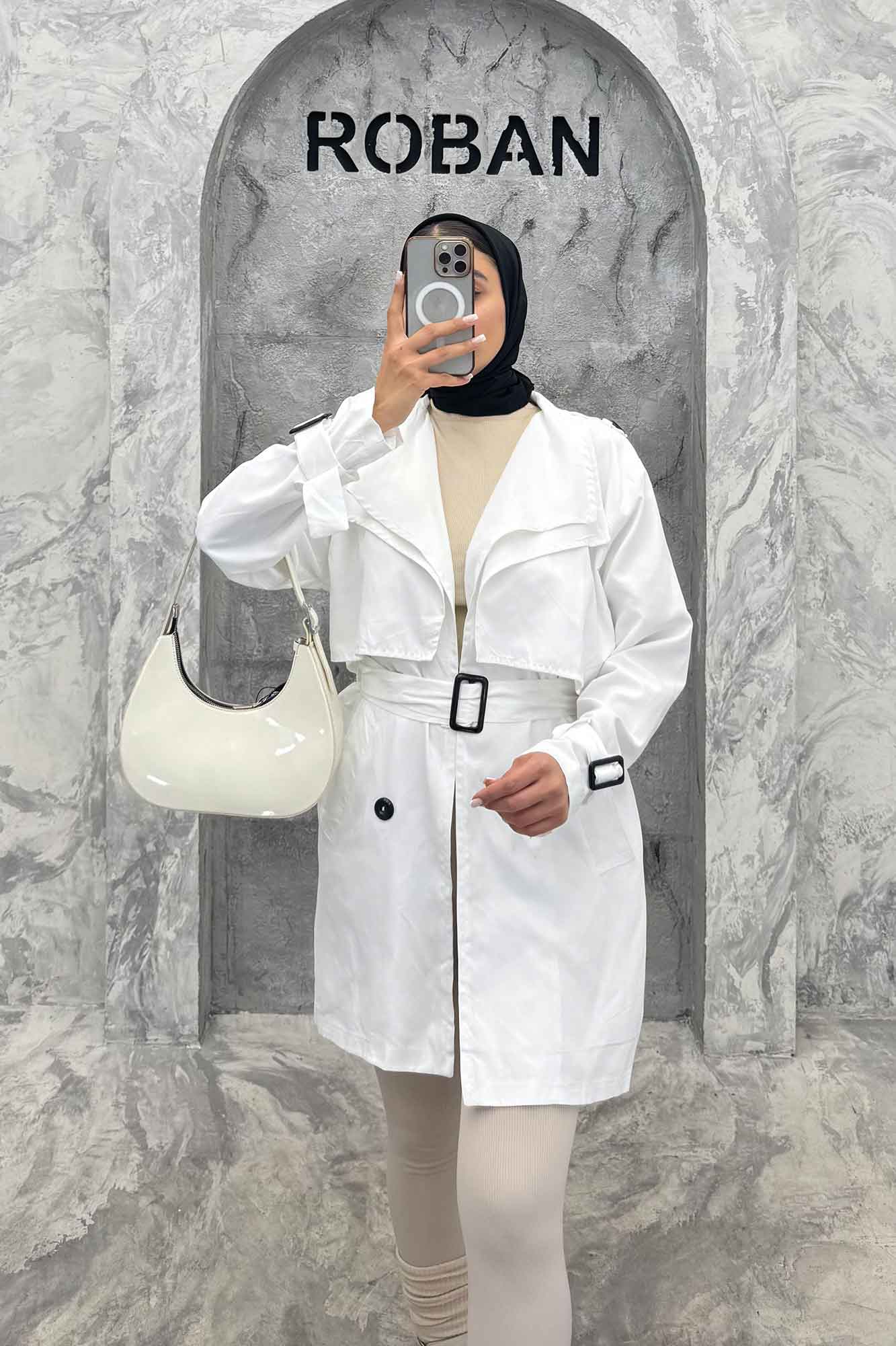 مانتو بارانی دو یقه آستردار 4728