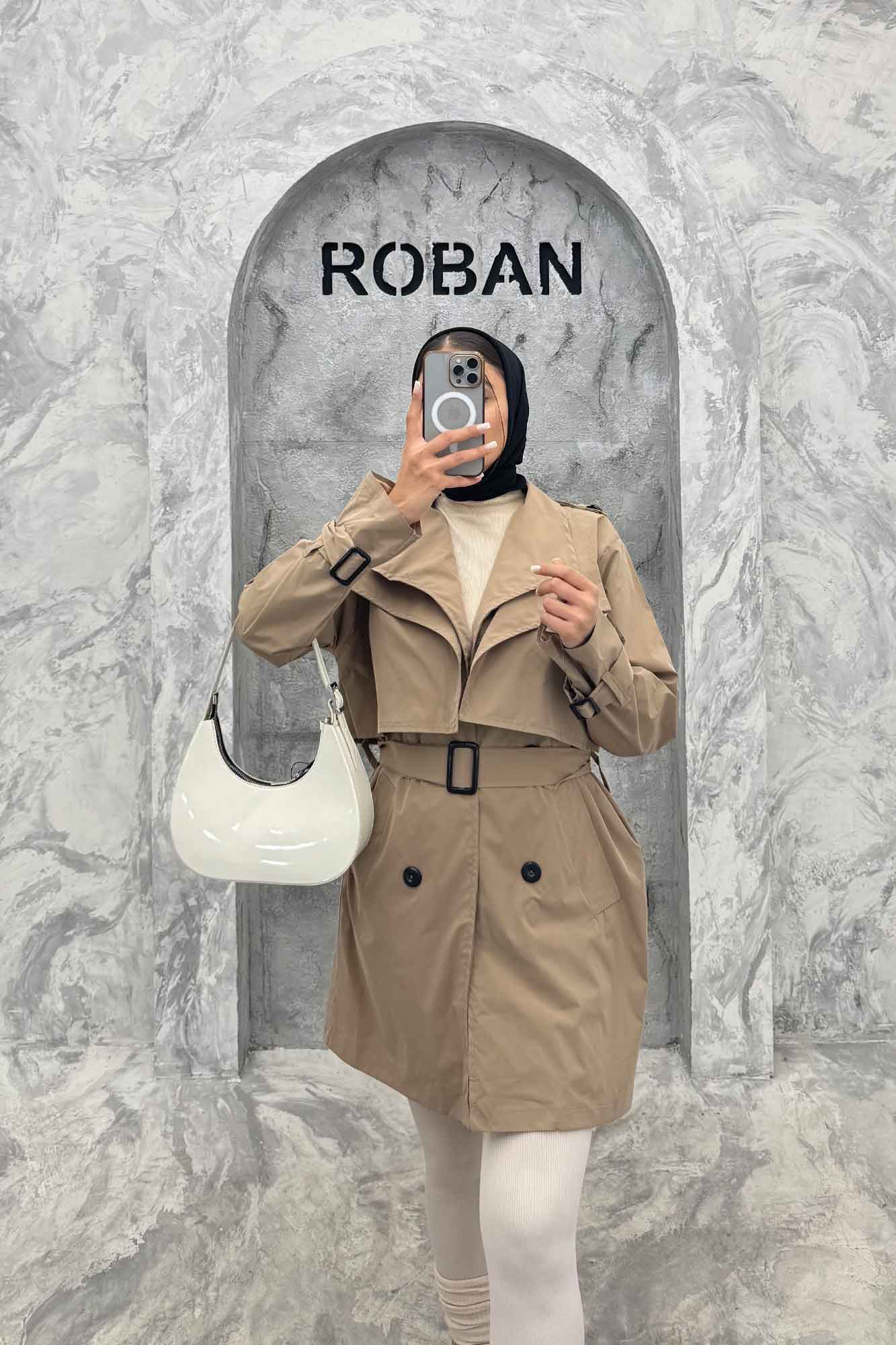 مانتو بارانی دو یقه آستردار 4728