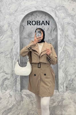 مانتو بارانی دو یقه آستردار 4728