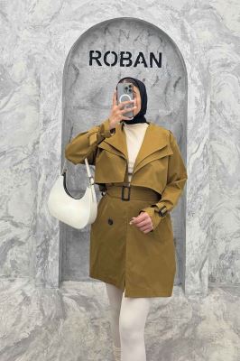 مانتو بارانی دو یقه آستردار 4728