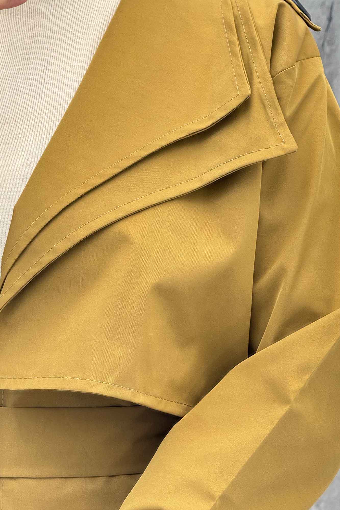 مانتو بارانی دو یقه آستردار 4728