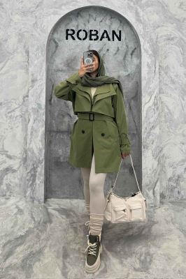 مانتو بارانی دو یقه آستردار 4728