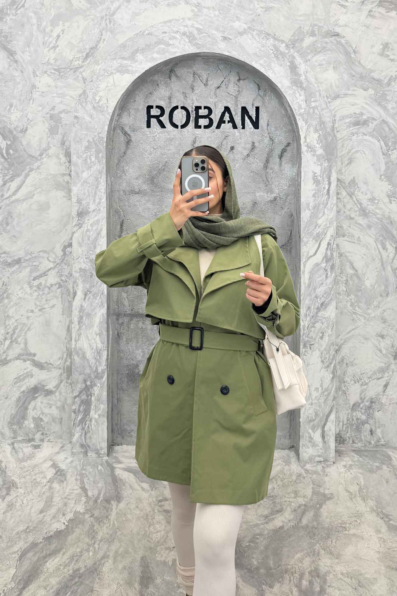 مانتو بارانی دو یقه آستردار 4728