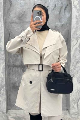 مانتو بارانی دو یقه آستردار 4728