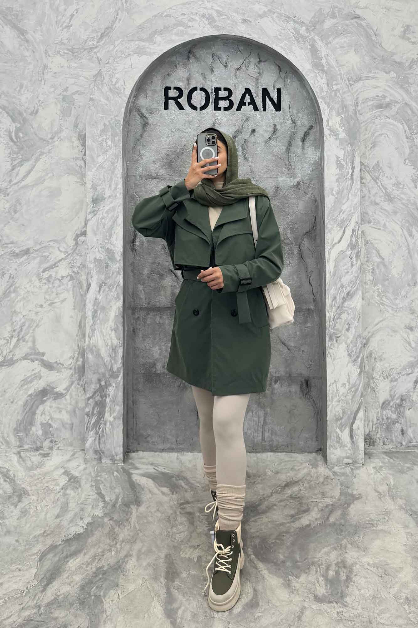 مانتو بارانی دو یقه آستردار 4728