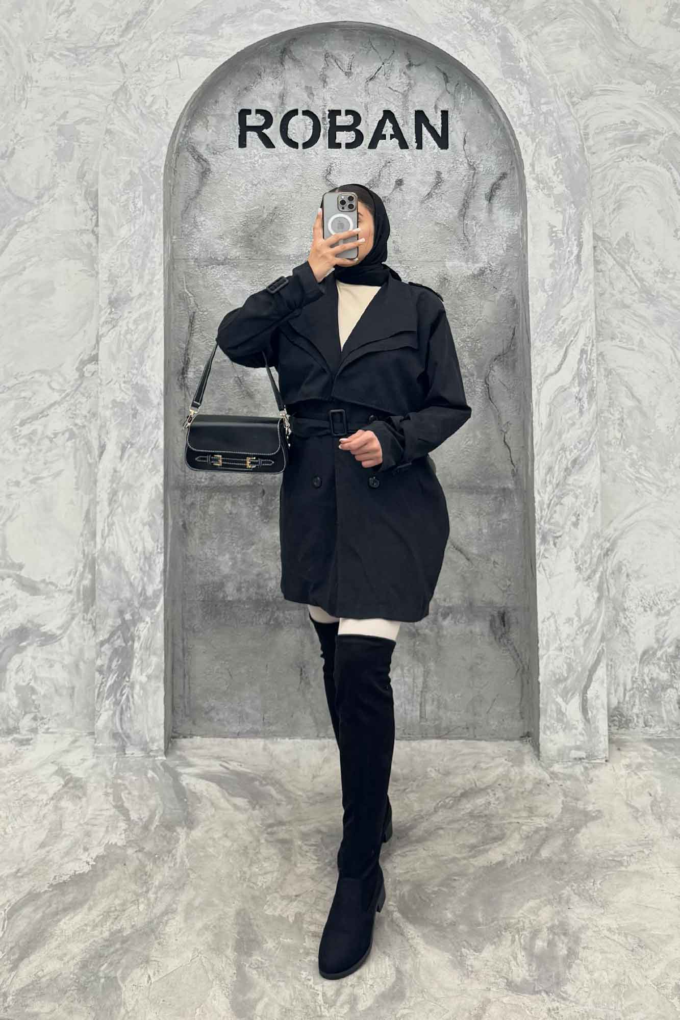 مانتو بارانی دو یقه آستردار 4728