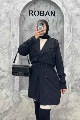 مانتو بارانی دو یقه آستردار 4728