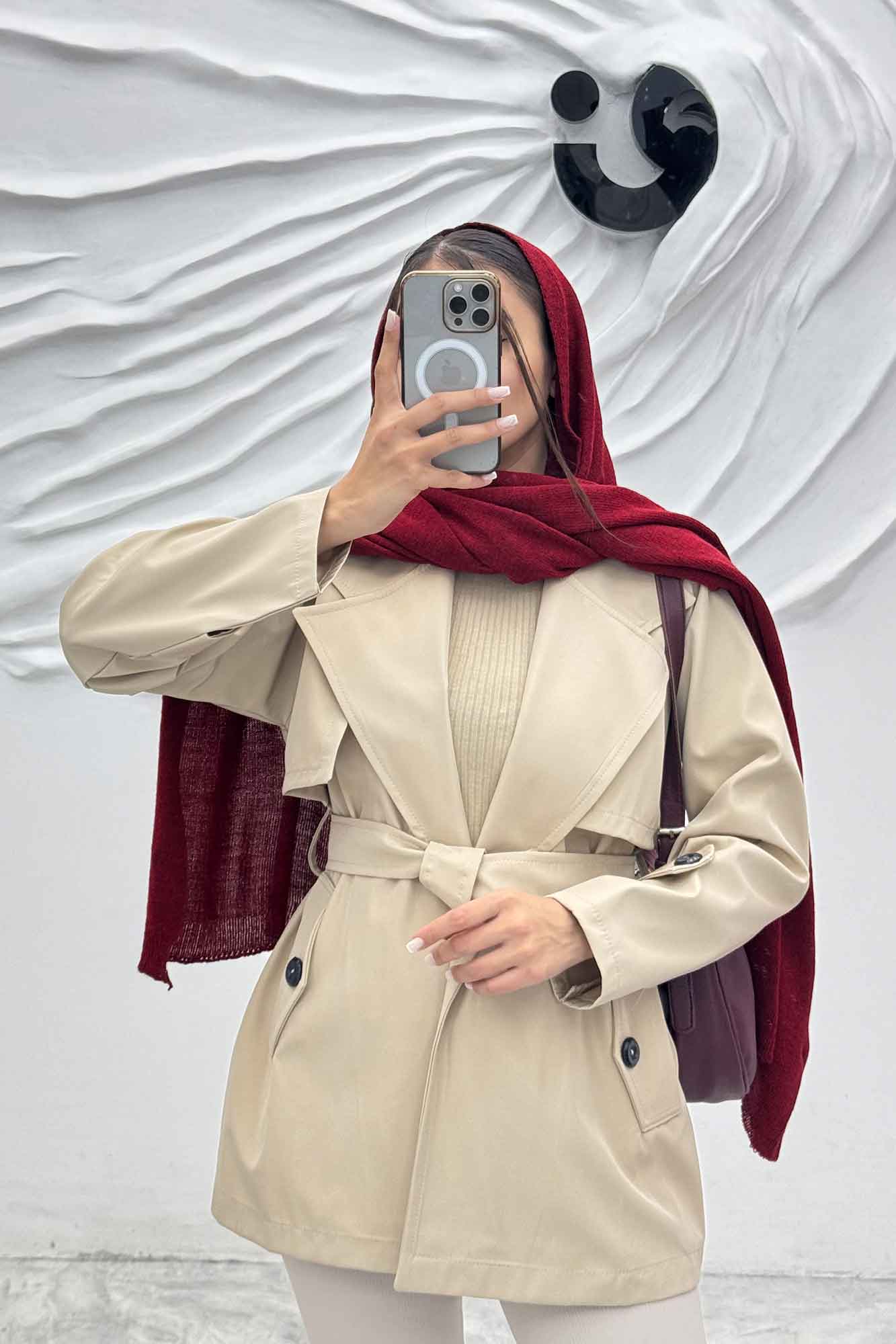 ترنچ کت سانتانا کمربندی 4732