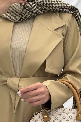 ترنچ کت سانتانا کمربندی 4732