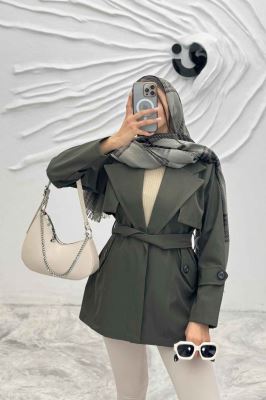 ترنچ کت سانتانا کمربندی 4732