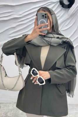 ترنچ کت سانتانا کمربندی 4732