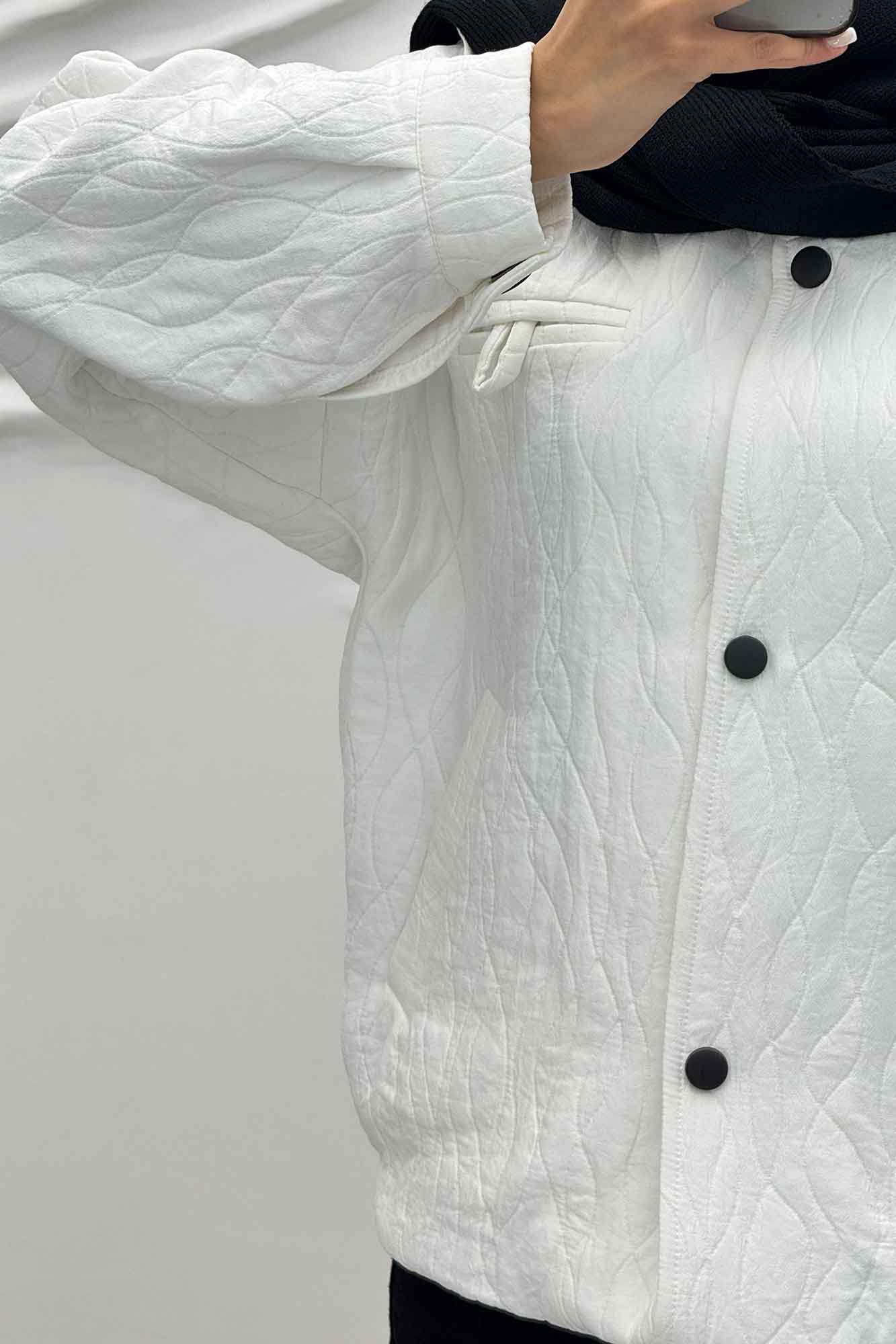 بامبر جکت فریال دو جیب دکمه زاماک