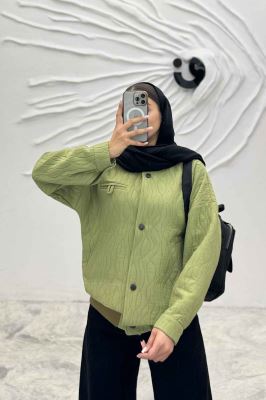 بامبر جکت فریال دو جیب دکمه زاماک