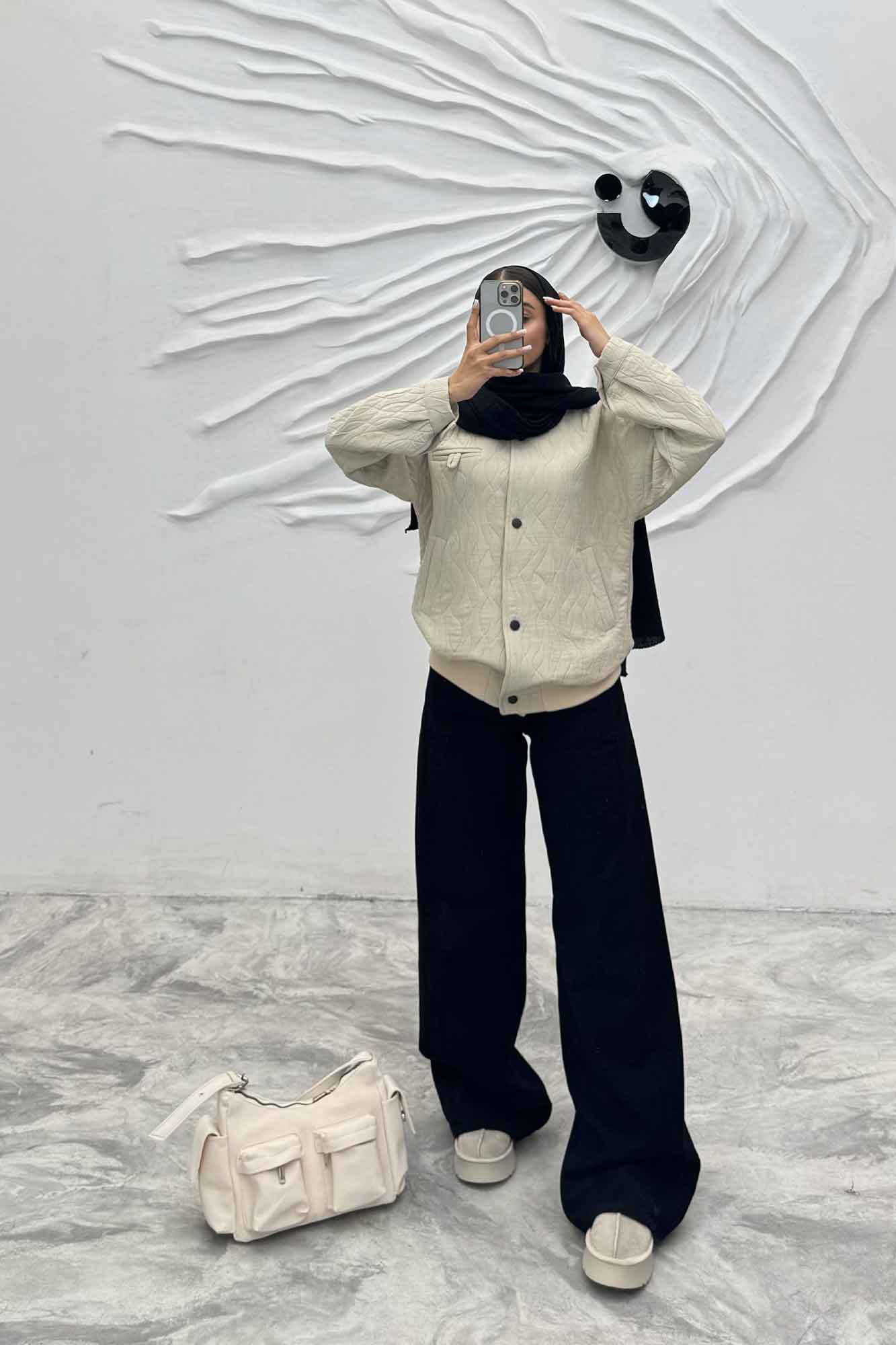 بامبر جکت فریال دو جیب دکمه زاماک