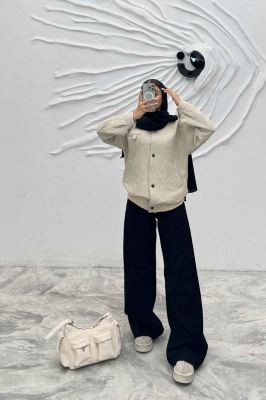 بامبر جکت فریال دو جیب دکمه زاماک