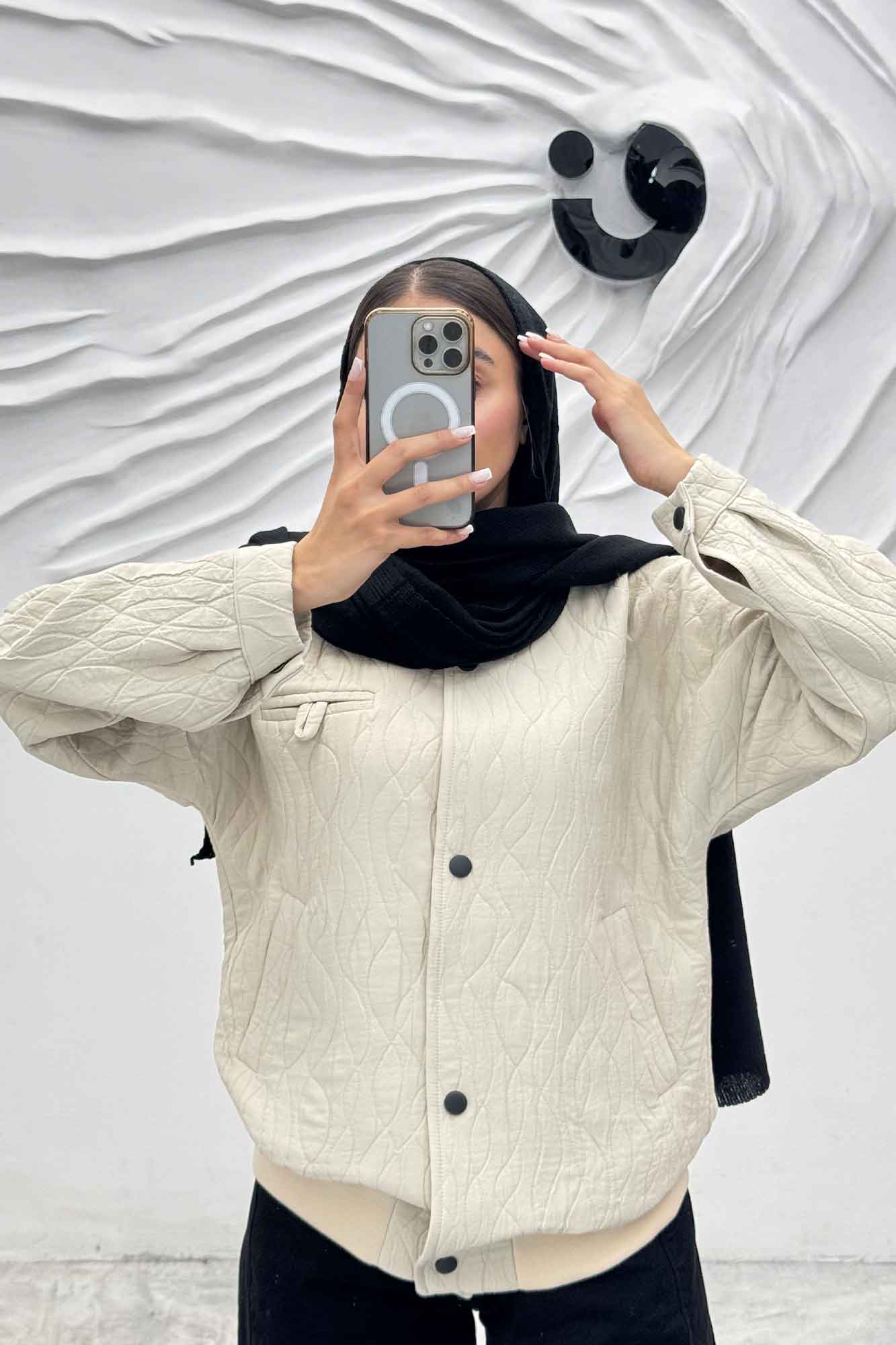 بامبر جکت فریال دو جیب دکمه زاماک