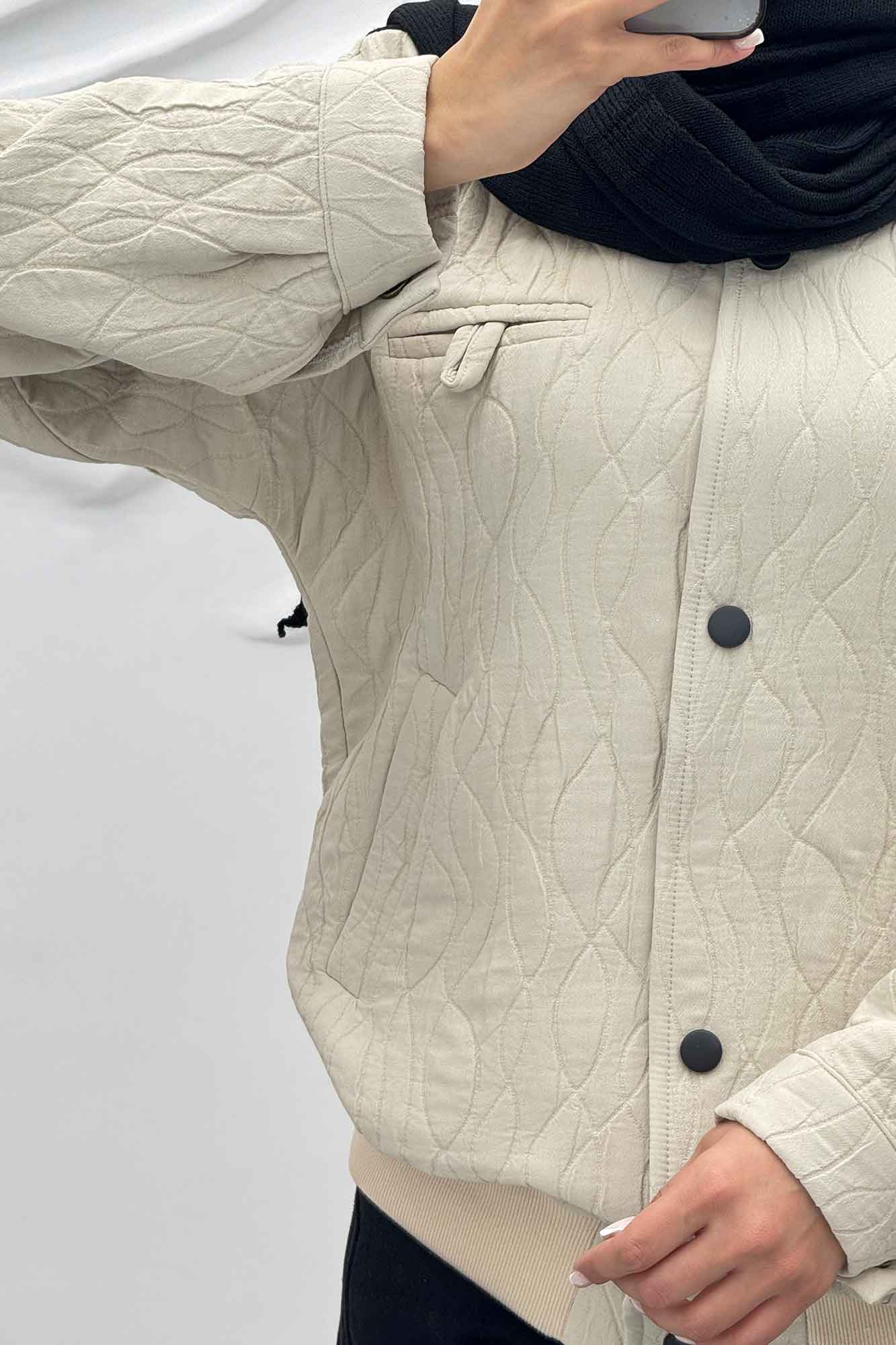 بامبر جکت فریال دو جیب دکمه زاماک