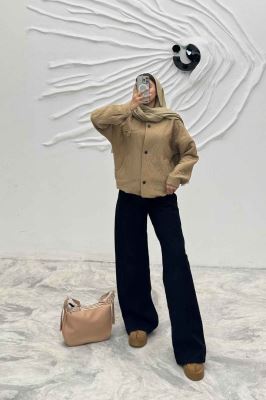 بامبر جکت فریال دو جیب دکمه زاماک